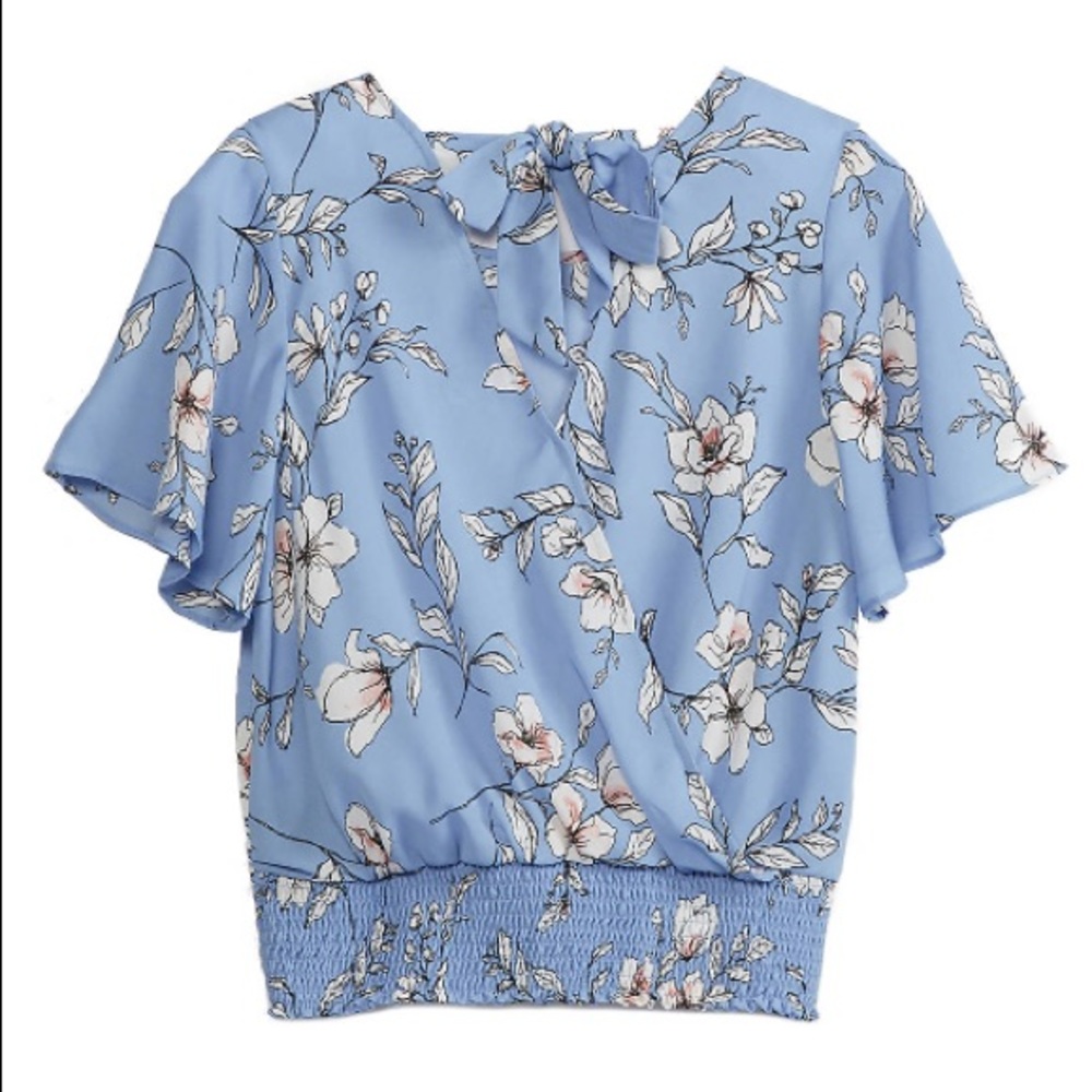 A. Byer Smocked Waist Woven Blouse